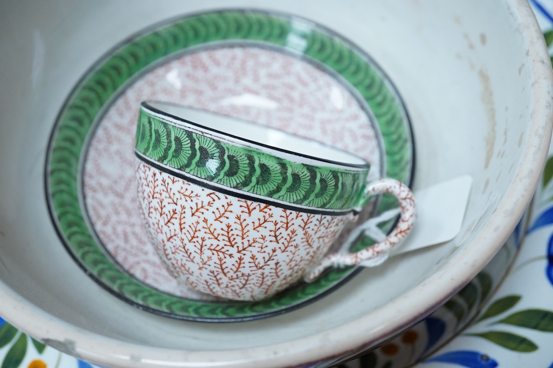 A group of 19th century British pottery to include ironstone and Spode, largest 47cm wide